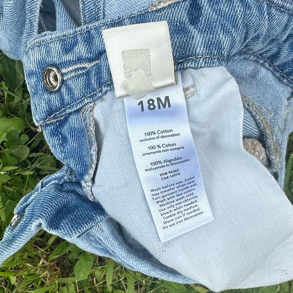 Vintage Oshkosh B’Gosh Toddler Girls Vestbak Denim Bibs Overalls Size 18M Cotton - Picture 7 of 8